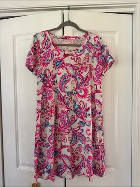 Lilly Pulitzer Pink Multi Paisley T-Shirt Dress